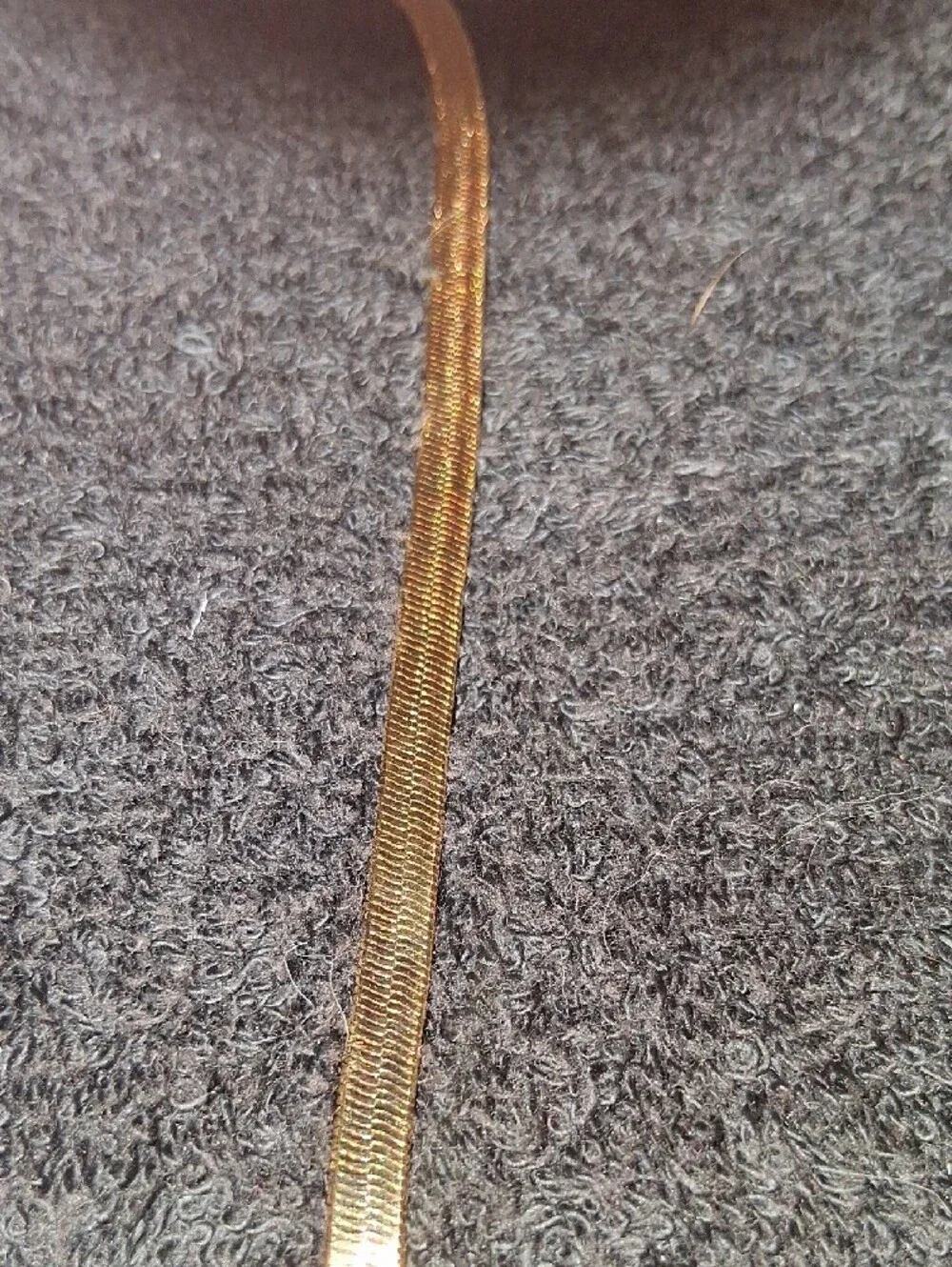 Gold Plated Thick Herringbone Necklace - 24 Inch